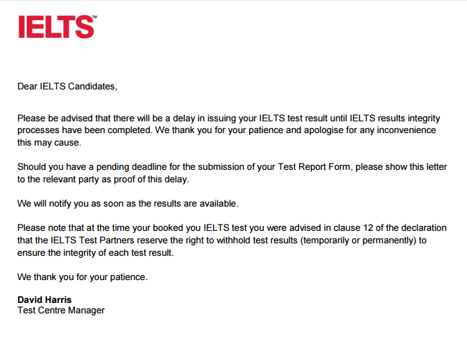 ielts sample videos panic results delay; IELTS Students to exam Call due